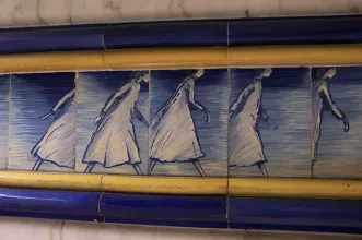 Local - Azulejos na Estação de Metro do Rossio - Santa Maria Maior| Lisboa| Área Metropolitana de Lisboa| Portugal