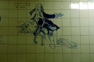 Local - Azulejos na Estação de Metro do Marquês de Pombal - Santo António| Lisboa| Área Metropolitana de Lisboa