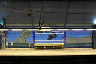 Local - Azulejos na Estação de Metro do Parque (Estação subterrânea) - Avenidas Novas| Lisboa| Área Metropolitana de Lisboa| Portugal