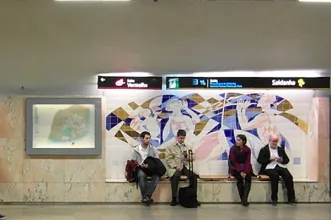 Local - Azulejos na Estação de Metro do Saldanha - Avenidas Novas| Lisboa| Área Metropolitana de Lisboa| Portugal