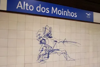 Local - Azulejos na Estação de Metro do Alto dos Moinhos - São Domingos de Benfica| Lisboa| Área Metropolitana de Lisboa| Portugal