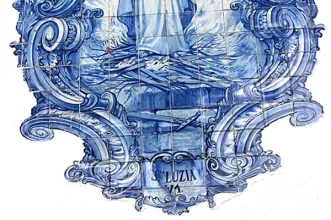 Local - Registo de azulejos com Santa Luzia na fachada Sul da Igreja de Santa Luzia - Santa Maria Maior| Lisboa| Área Metropolitana de Lisboa