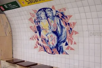 Local - Azulejos na Estação de Metro do Saldanha - Avenidas Novas| Lisboa| Área Metropolitana de Lisboa