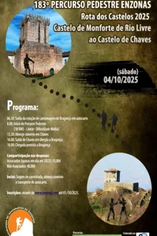 Evento - 183º PERCURSO PEDESTRE ENZONAS - Rota dos Castelos 2025 - Chaves| Alto Tâmega| Portugal - 04, out 2025